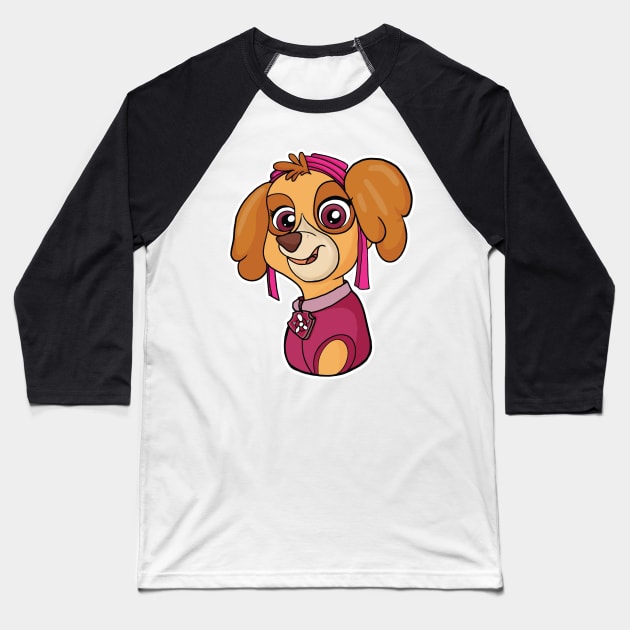 SKYE PAW PATROL FAN ART DESIGN Baseball T-Shirt by MmzArtwork